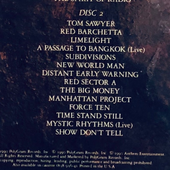 Oct. 1990 RUSH: CHRONICLES 2 CDs - Picture 4 of 10